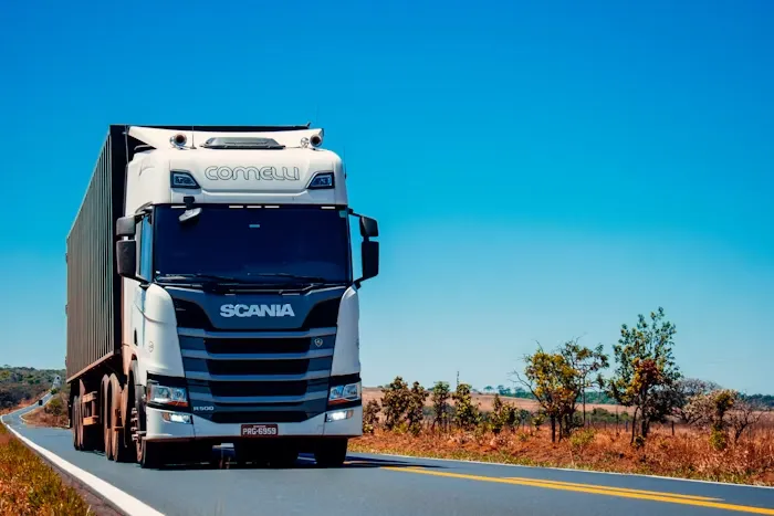 Cargo pickup and transportation by logistics truck